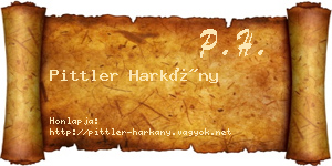 Pittler Harkány névjegykártya